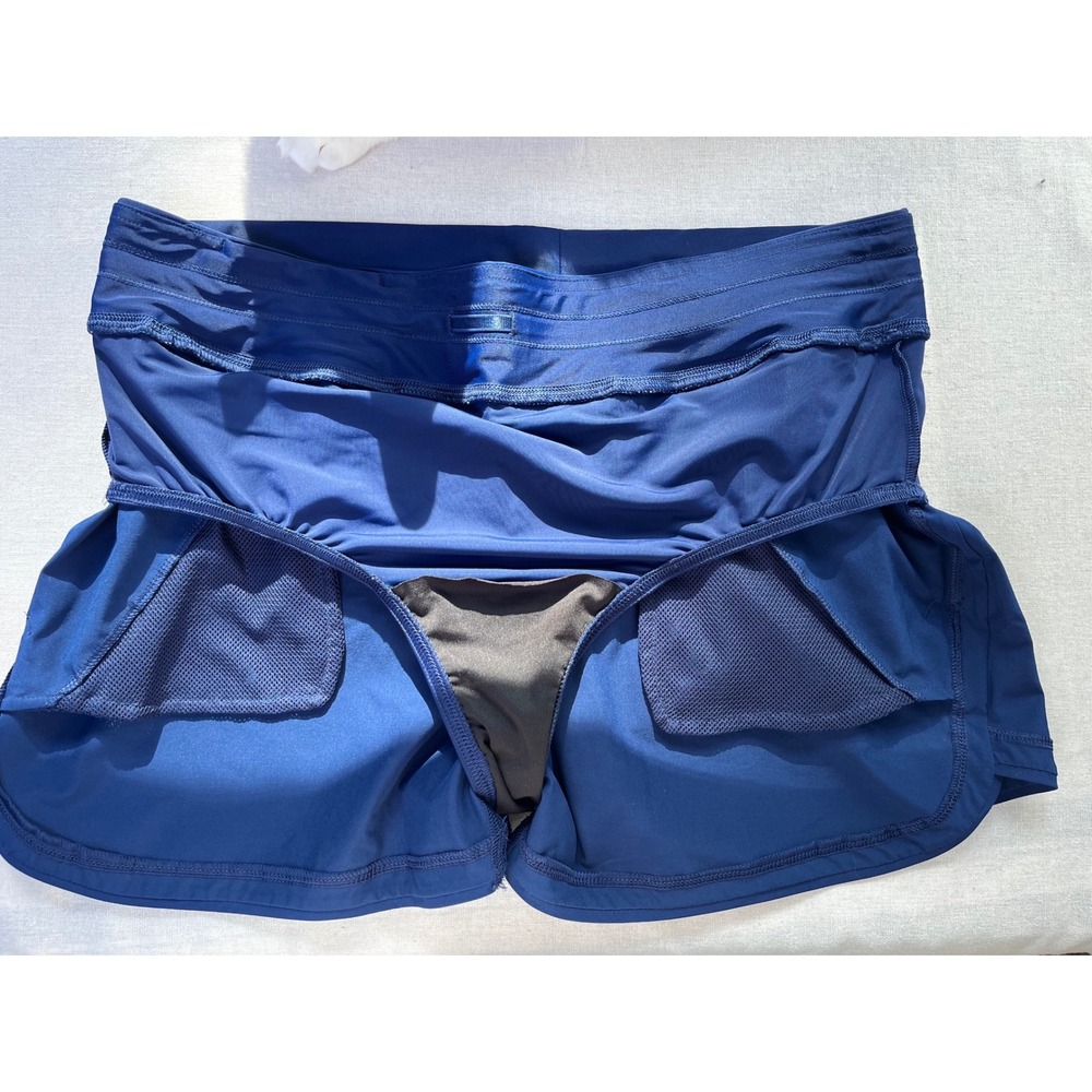 Lands End Navy Blue UPF 50 Swim Shorts w/ Liner Womens sz 14 Active Beach - Picture 3 of 8